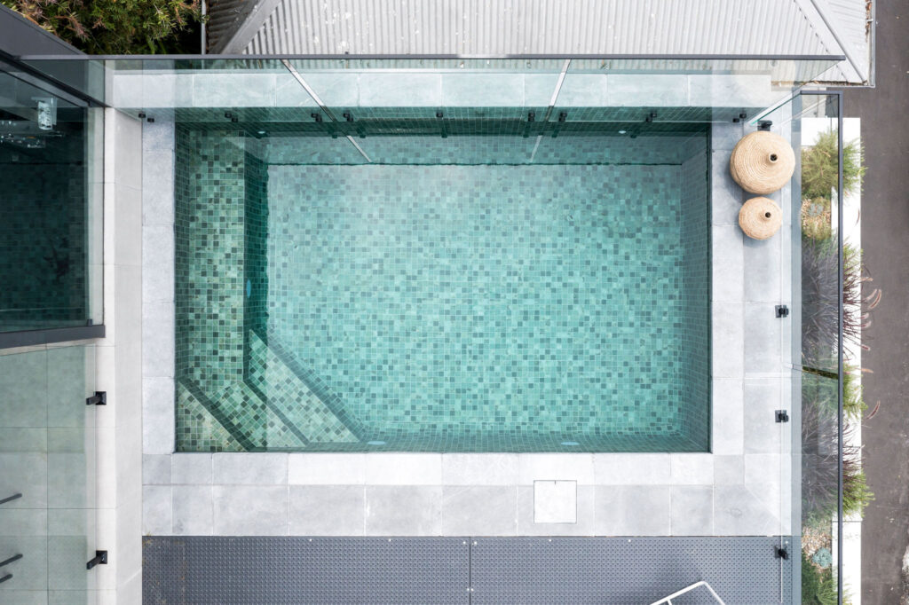 Crystal clear pool water detail